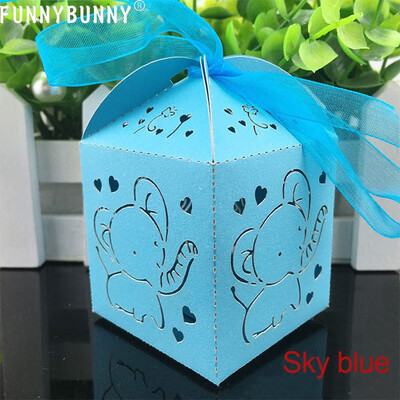 

FUNNYBUNNY 20pcs Hollow Cut Fashion Elephant Pattern Candy Boxes Gift Bags Wedding Favors Gift Boxes Small Gifts