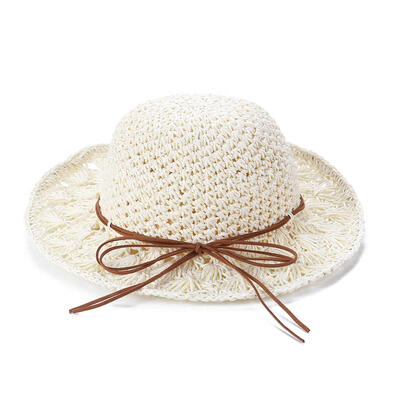 

Girls Handmade Sun Hat Kids Summer Straw Hat Wide Brim Princess Beach Cap