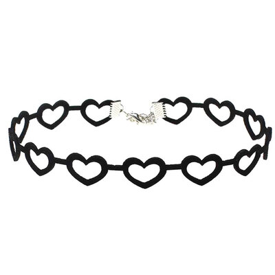 

Peach Heart Heart-shaped Neckband Short Paragraph Clavicle Necklace Velvet Short Necklace