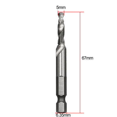 

〖Follure〗Hex Shank High Speed Steel Compound Spiral Screw Thread Taps Drill Bit Tool A