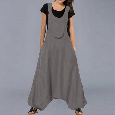 

Starmoon Women Casual Harlan Linen Sleeveless Soild Loose Sling Vest Playsuit Jumsuit