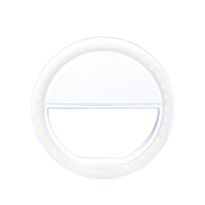 

Selfie LED Light Ring Flash Fill Clip Camera For I-Phone & Tablet White