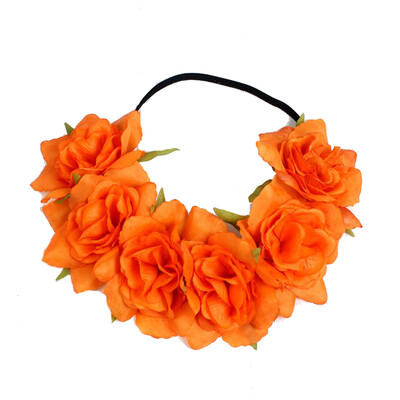

〖Follure〗Large Rose Flower Forehead Hair Headband Hair Crown Summer Festival Garland