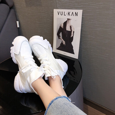 

Leisure Fashion Daddy Shoes Female Qiubai Shoes Small White Shoes Thick soles Breathable Flower Sports Shoes