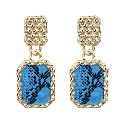 

ZA Geometric Snake Leopard Drop Earrings For Women Boho Long Big Rectangle Dangle Earring Vintage Statement Earings EK303