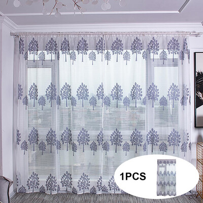

Gobestart Trees Sheer Curtain Tulle Window Treatment Voile Drape Valance Fabric