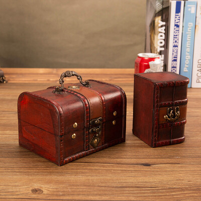 

Gobestart Jewelry Box Vintage Wood Handmade Box With Mini Metal Lock For Storing Jewelry Treasure Pearl