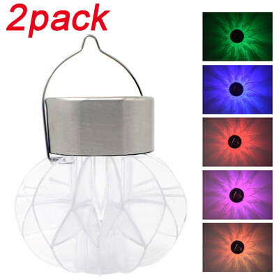 

Gobestart 2PCS Colourful LED Solar Powered Lights LED Outdoor Waterproof Chandelier Lawn Lamp