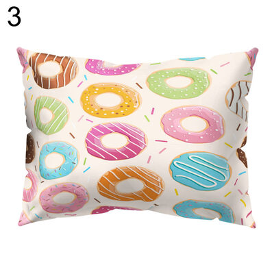 

Cartoon Fruit Donut Ice Lolly Pillow Case Sofa Waist Throw Cushion Cover Decor