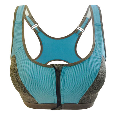 

Toponeto Women Seamless Sports Zippers Bras Permeable Honeycomb Nets Quakeproof Underwear