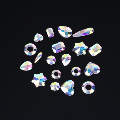 

AB Water Drop Rhinestone Nails Art Stickers 12 Grids Manicure Decor Decals
