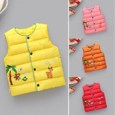 

US Baby Girls Boys Winter Warm Padded Vest Coat Outerwear Light Jacket Waistcoat