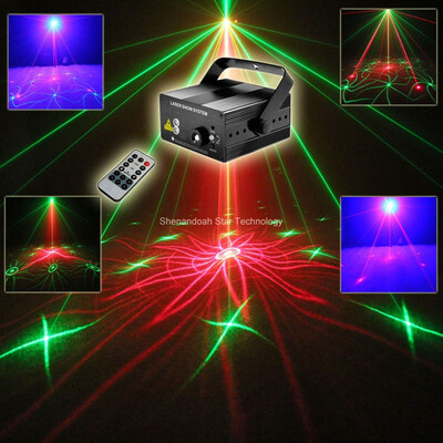 

ESHINY Remote Mini R&G Laser Projector 18 patterns Blue Led Club Party Bar DJ Dance Disco Xmas party Stage Light Show B155