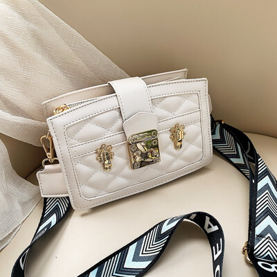 

Lingge bag female new Korean fashion wild shoulder Messenger bag wide shoulder strap small square bag