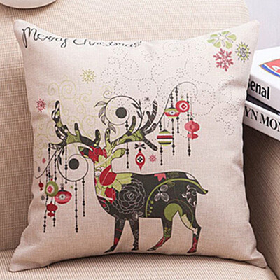 

Tailored Merry Christmas Throw Pillow Cases Cafe Sofa Cushion Cover Home Decor
