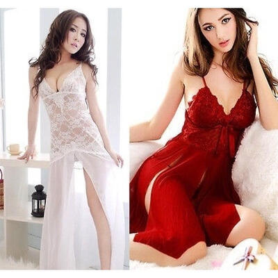 

Womens Sexy Red Lady Dress Lingerie Underwear Robe Babydoll Sleepwear G-string