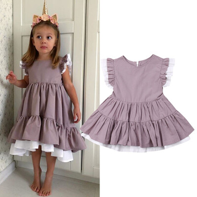 

Cute Newborn Kid Baby Girl Princess Party Pageant Gown Tutu Formal Dress Clothes