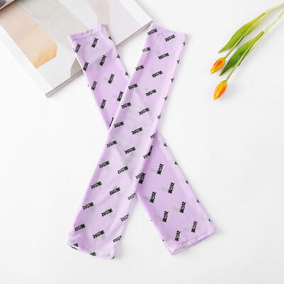 

New digital printing sunscreen grid ice silk sleeves female cartoon outdoor riding travel ice sleeve women factory wholesale