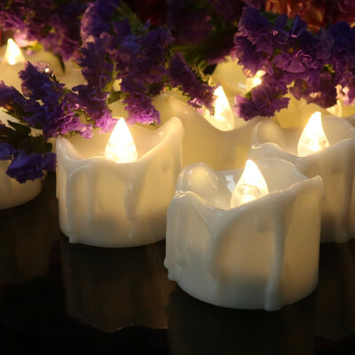 

12PCS Easter Tears Type Electronic Candle Flashing LED Electronic Tea Wax Propose Marriage New Year Candle Decoration Home