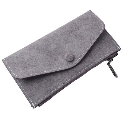 

Fashion Women Matte Zipper Casual Long Wallet Cards Cash Holder Clutch Purse