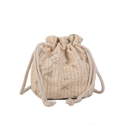 

Women Drawstring Crossbody Bag Summer Beach Straw Woven Shoulder Dumpling Bags Handmade Shoulder Bag Handbag Purse T20