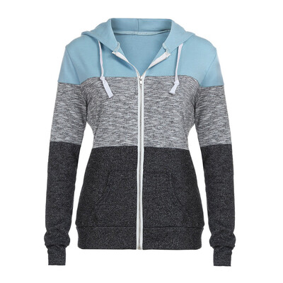 

Toponeto Women Zip Long Sleeve Sport Casual Slim Basic Zip Up Hooded Pocket Jacket Coat