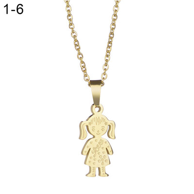 

Unique Stainless Steel Single Mother Kids Pendant Chain Necklace Jewelry Gift