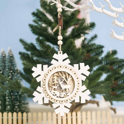 

Gobestart Christmas Decor Wooden Ornament LED Light Santa Claus Cart Luminous Lamp