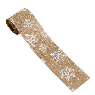 

〖Follure〗Burlap Christmas Ribbon Rolls Linen Crafting Ribbons Decoration for Wedding