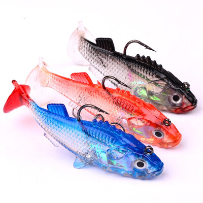 

VISSEN 157g 76cm Fake Bait 3pcsset Soft Bait Jig Fishing Lure With Lead Fishing Tackle Trolling Wobblers