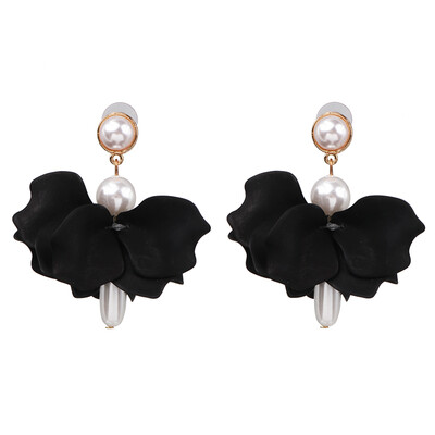 

2019 New arrival Fashion colorful Resin Flower Long Earrings Bohemia Handmade Petal Dangle Earrings For Women ZA Jewelry Gift