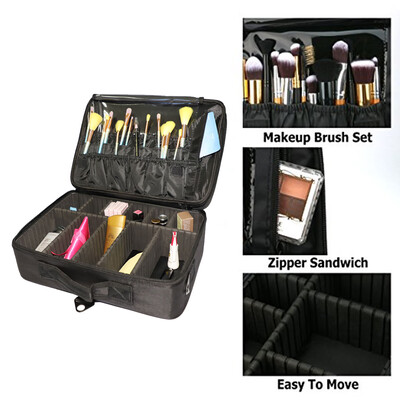 

Ktaxon Professional Makeup Bag Cosmetic Case Storage Handle Organizer Artist Travel Kit  L