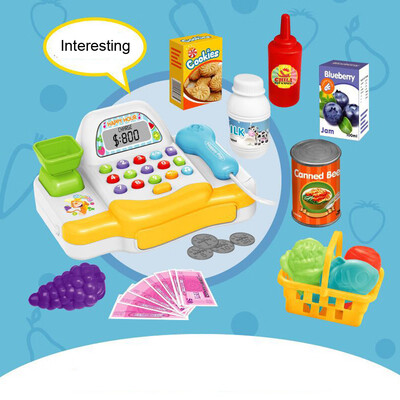 

YIWULAPretend Play Electronic Toy Kid Supermarket Cash Register Realistic Actions