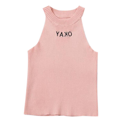 

Women Summer Fashion Concise Sexy Slim Fit Sleeveless Short Knitwear Tank Top