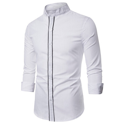 

Tailored Fashion Mens Long Sleeve Casual Stripe Button Fit Silm Shirt Blouse Top