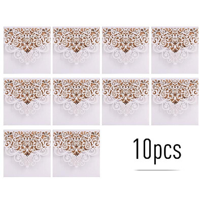

10pcs Pearl Paper Floral Invitation Cards Invitation Holders with Blank Inner Sheet for Wedding Birthday Party Anniversary
