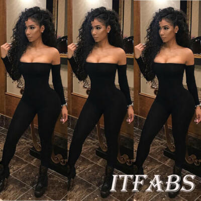 

Ladies Off Shoulder Clubwear Playsuit Bodysuit Party Jumpsuit Romper Trousers US