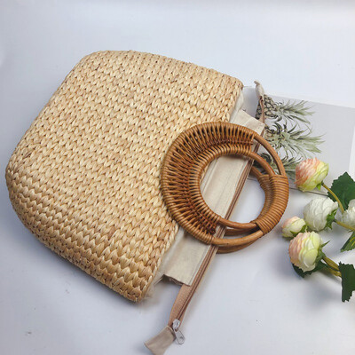 

Tailored Women Vintage Straw Bag Casual Wild Vacation Simple Weave Handbag