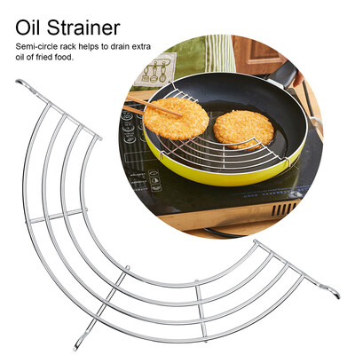 

1PC Stainless Steel Semi-circle Steam Rack Fried Food Oil Strainer Kitchen Gadget Tool Kitchen Cooking Gadget Oil Filter Rack