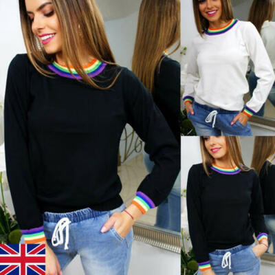 

Fashion Womens Round Neck Blouse T-Shirt Ladies Long Sleeve Casaul Tops