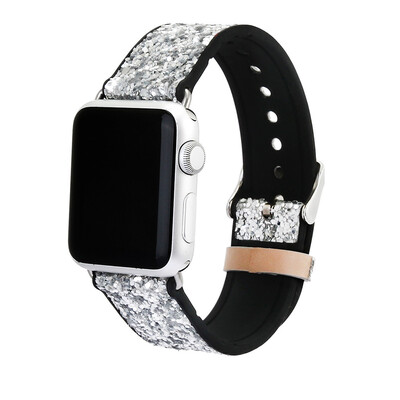 

〖Follure〗Bling Glitter Leather Wrist Replacement Strap Watch Band For Apple iwatch 4 44mm