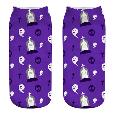 

New Funny Happy Halloween Socks 3D Printed Woman Socks Pumpkin Lantern Pattern Short Socks Party Supplies Harajuku Ankle Socks