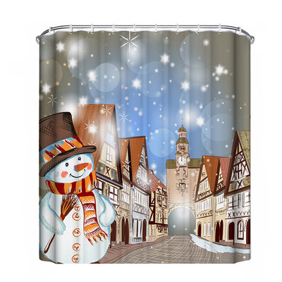 

Gobestart Christmas Waterproof Polyester Bathroom Shower Curtain Decor With Hooks New H