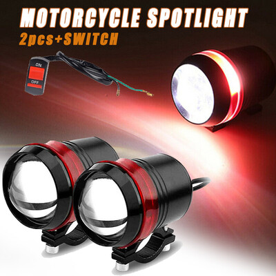

2pcsset Motorcycle LED Angel Eye Headlight Driving Fog Light With Switch 30W U3