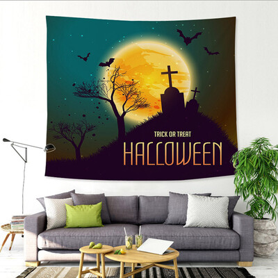 

Toponeto Sugar Skull Tapestry Halloween Trick Treat Horror Ghost Wall Hanging Home Decor