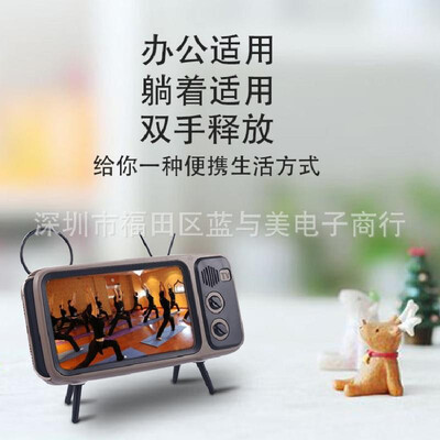 

Factory direct creative PTH800 retro TV mobile phone bracket lazy bracket universal desktop mobile phone bracket Silver