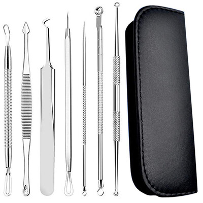 

〖Follure〗Stainless Facial Acne Spot Pimple Remover Extractor 7Pcs Comedone Tool