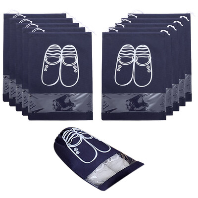 

10 Pack Non-Woven Drawstring Shoe Storage Bag Men Women Travel Gym Shoe Packing Organizer Bag Pouch