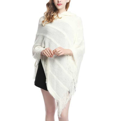 

Women Fashion Irregular Cloak Sweater Pullover Winter Warm Poncho Outwear 2019