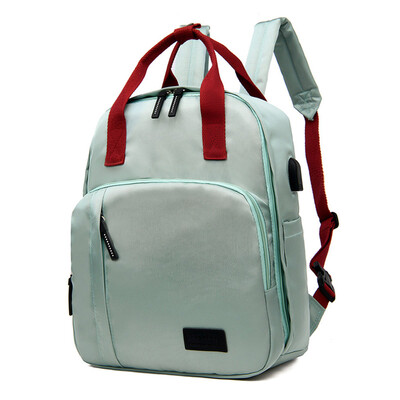 

Tailored Lady Oxford Cloth Shoulder Bag Out Handbag Travel Bag Mummy Bag With USB Socket